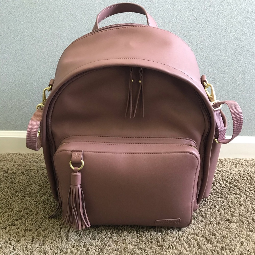 Skiphop Greenwich diaper bagpack in beautiful pink